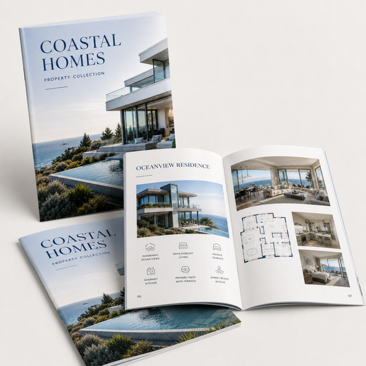 100lb Gloss Text Booklet – luxury real estate property collection print sample
