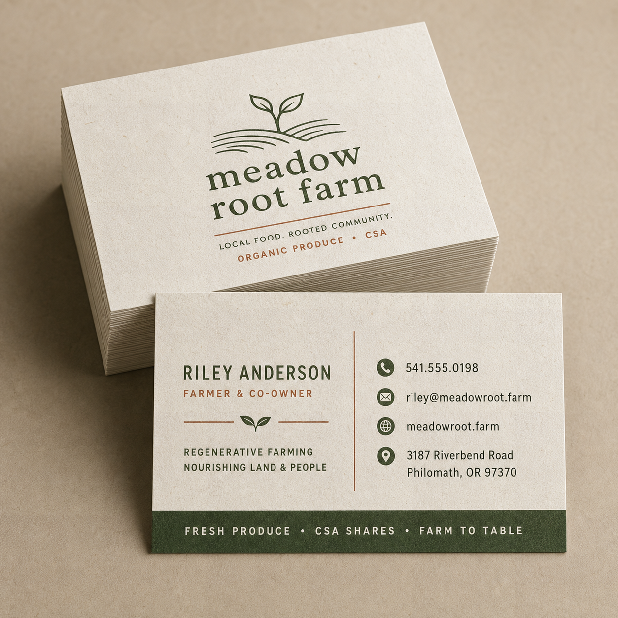 13pt. Enviro Uncoated Business Cards product mockup