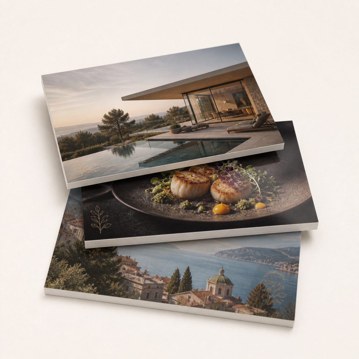 Premium thick gloss postcards with upscale full-color designs