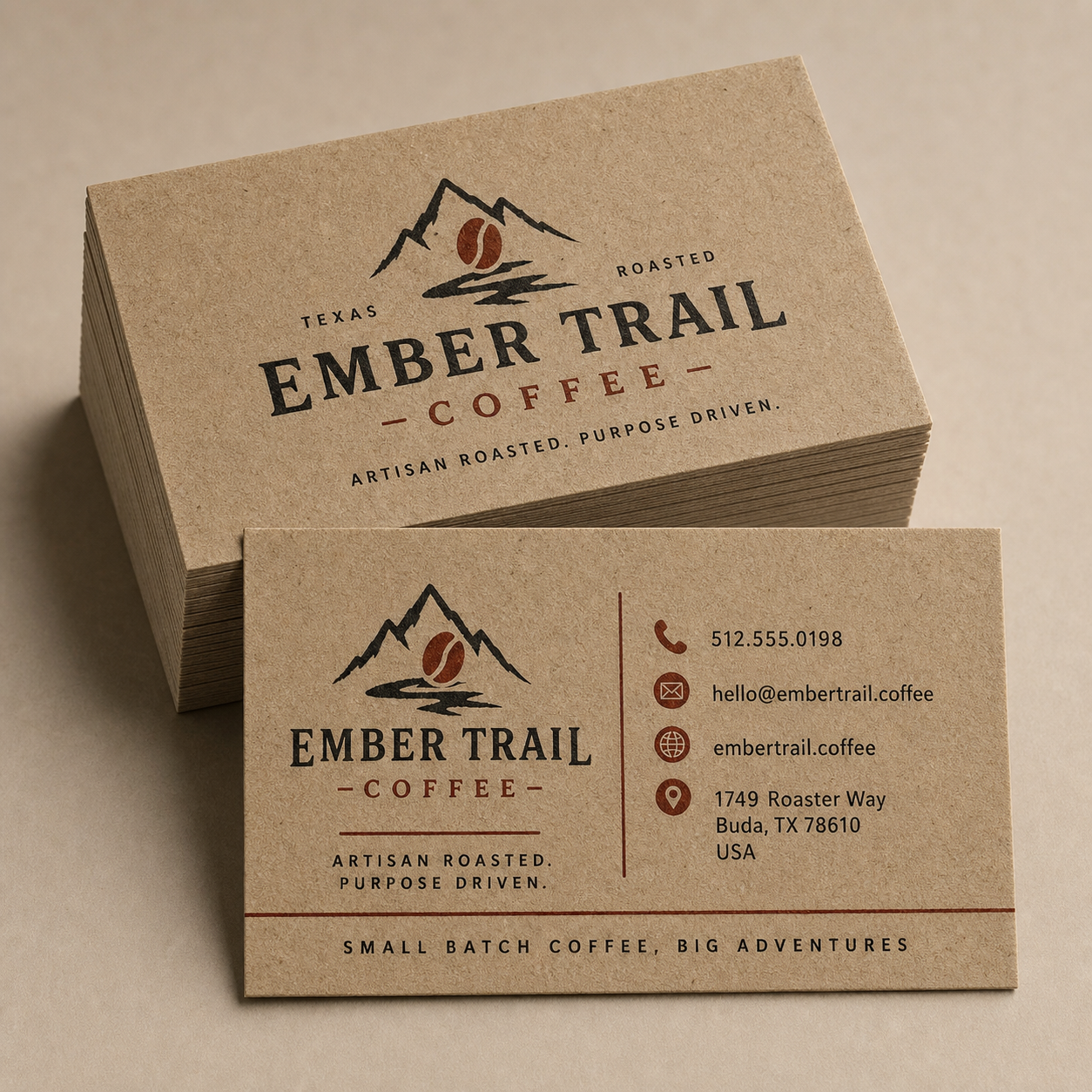 18pt. Kraft Paper Business Cards product mockup