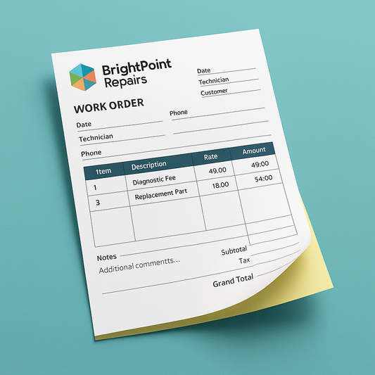 Color 2 Part Carbonless Forms