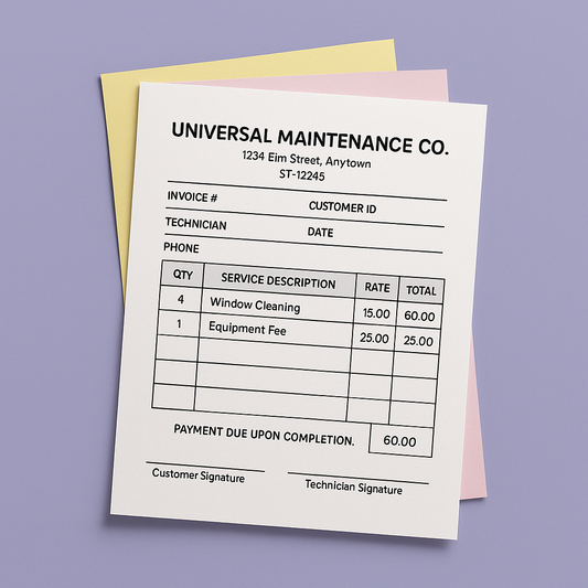 Black and White 3 Part Carbonless Forms