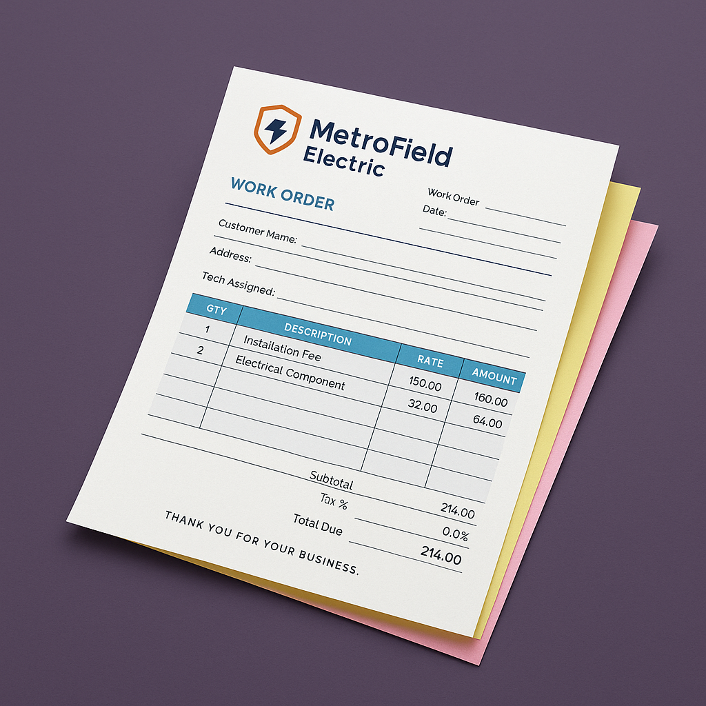 Color 3 Part Carbonless Forms