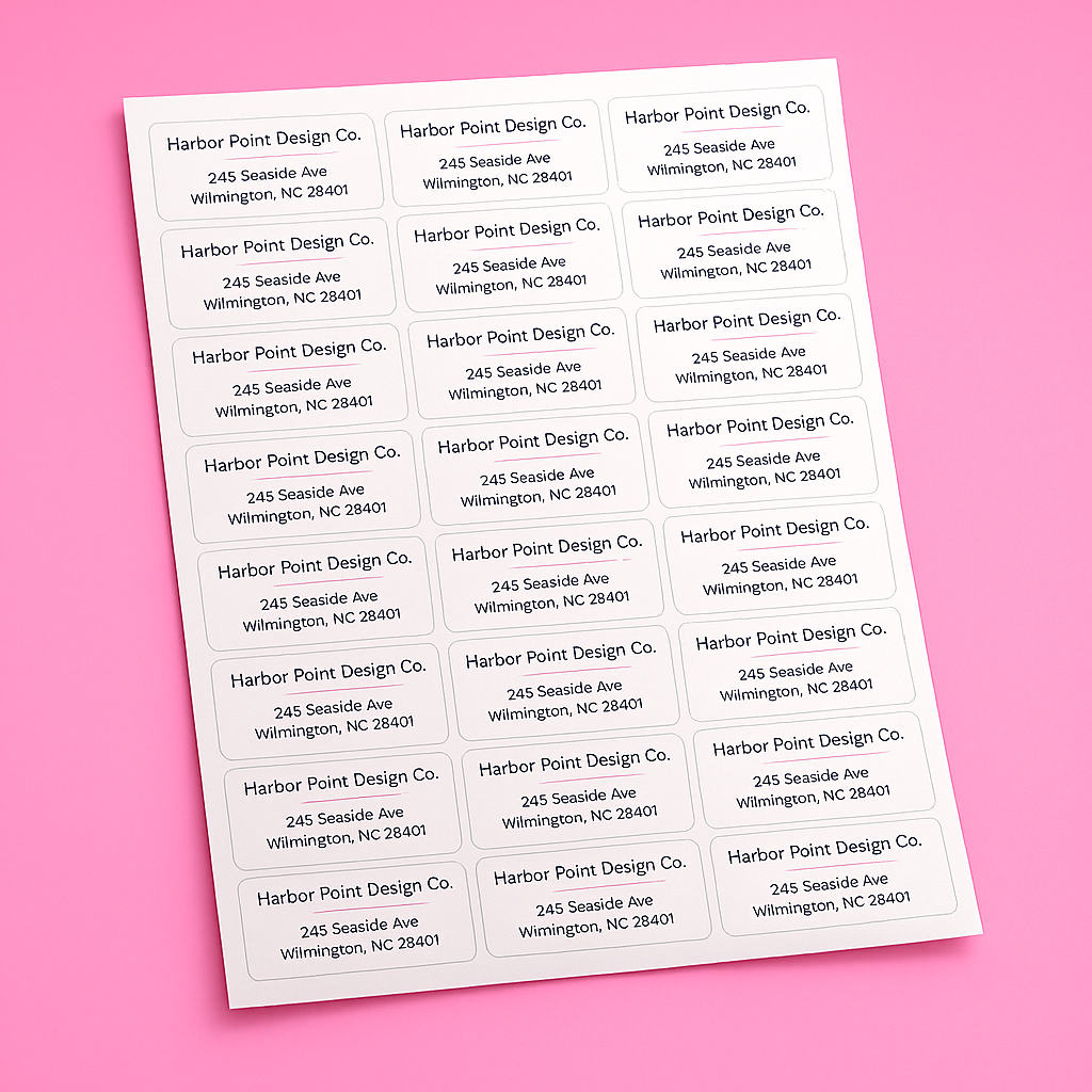 1″ × 2⅝″ Rounded Rectangle Sticker Sheets