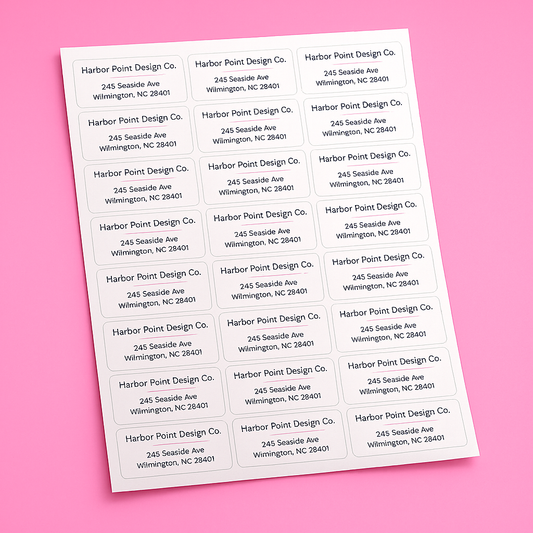 1″ × 2⅝″ Rounded Rectangle Sticker Sheets