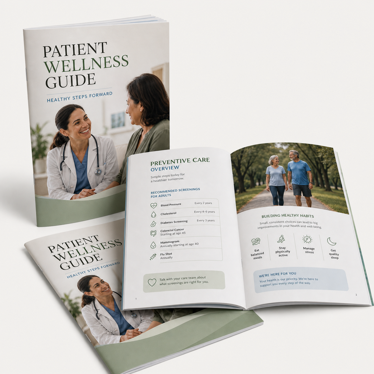 80lb Silk Text Booklet – patient wellness guide print sample