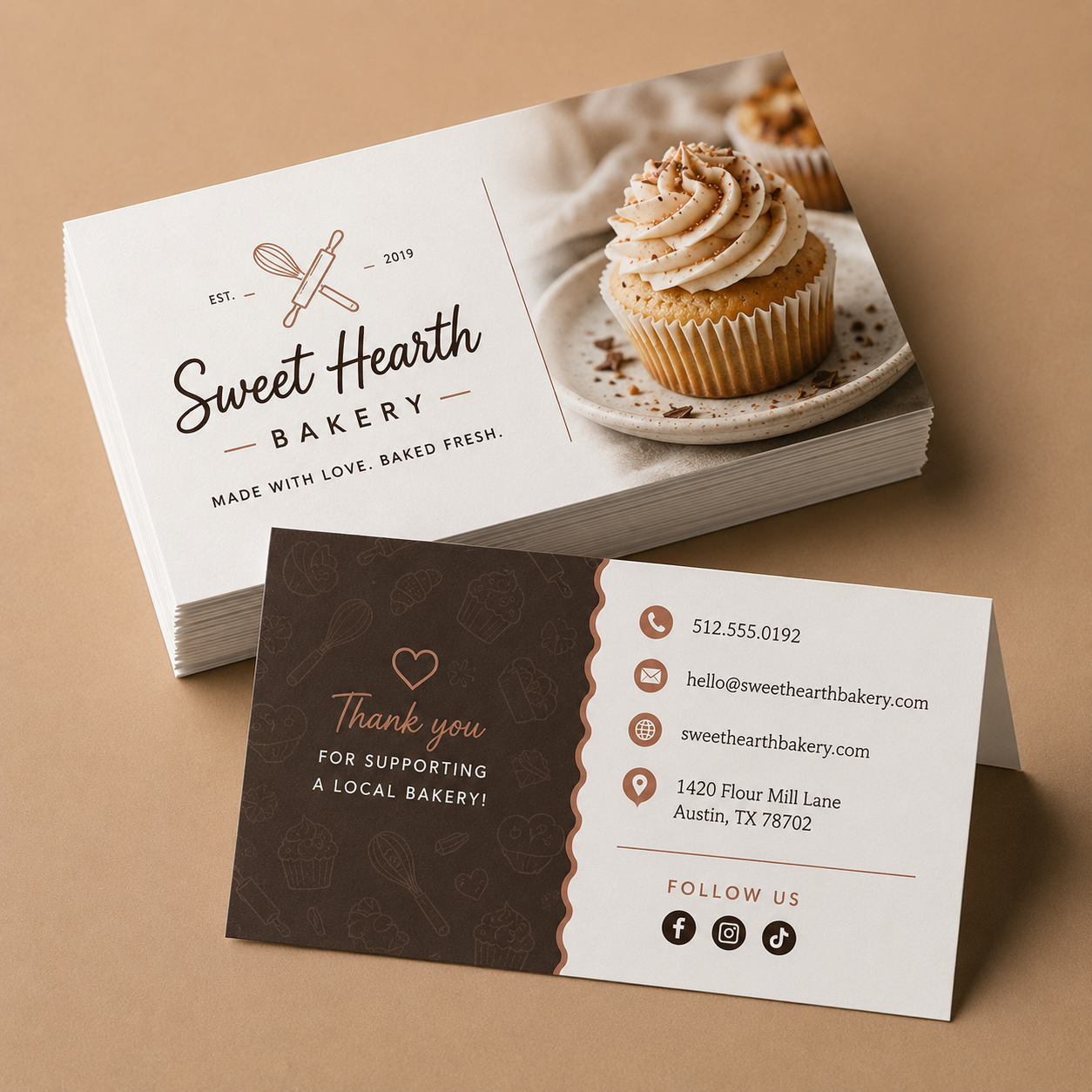 Folded 14pt Uncoated Business Cards product mockup