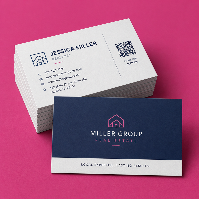 Standard business card design example