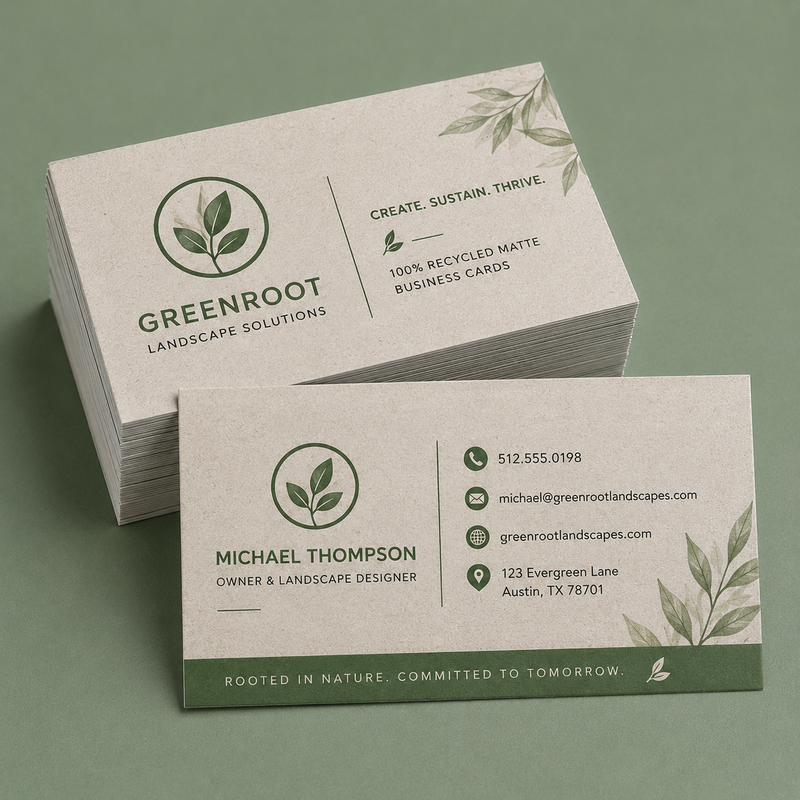 Eco-friendly business card design example