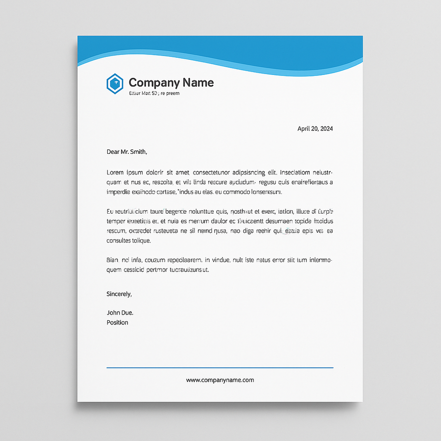 Branded letterhead stationery