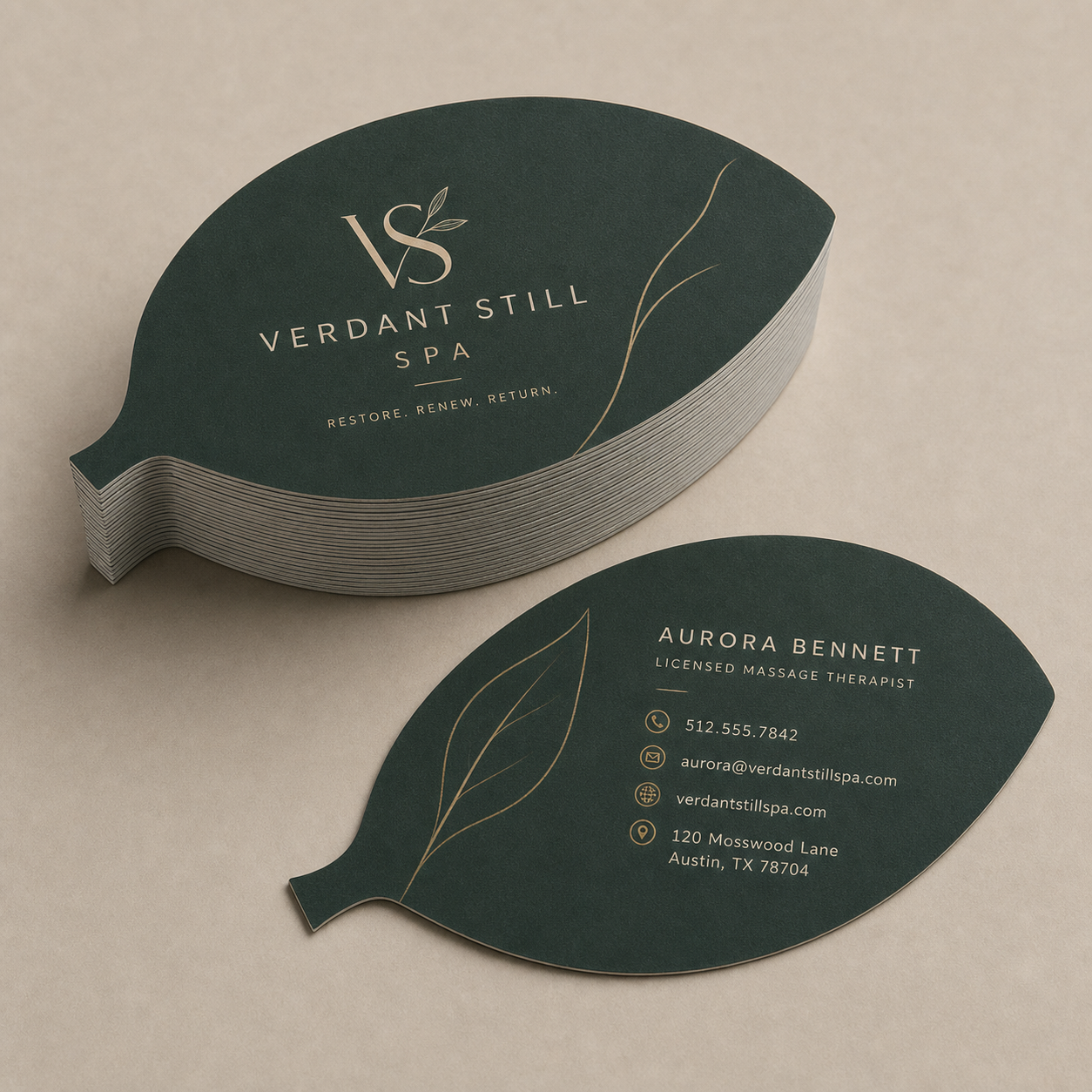 Die Cut Business Cards - 15pt. Velvet product mockup