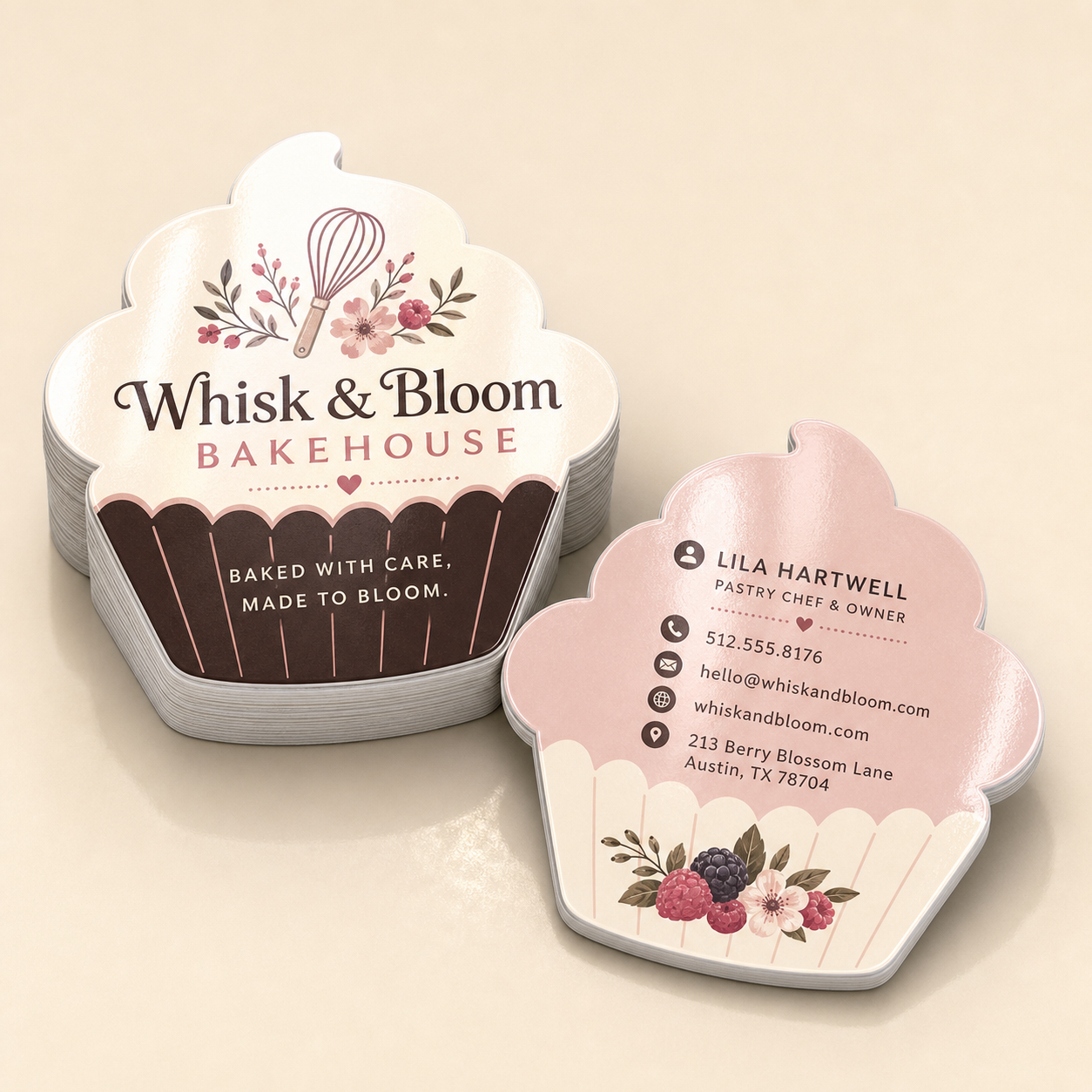 Die Cut Business Cards - 16pt. C2S Gloss product mockup