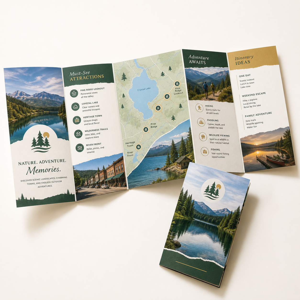 Professional 8-page fold brochure printing mockup