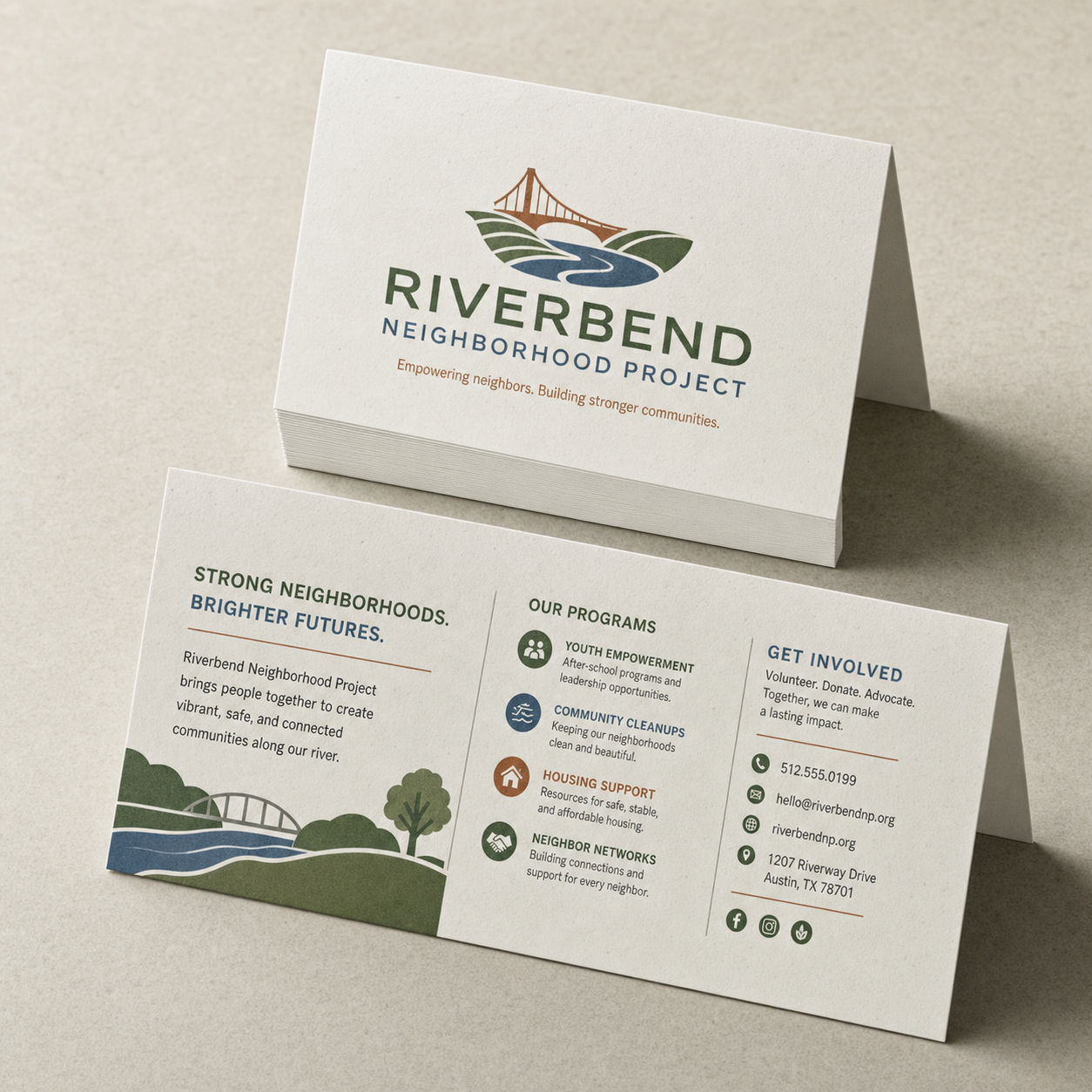 Folded 13pt. Enviro Uncoated Business Cards product mockup