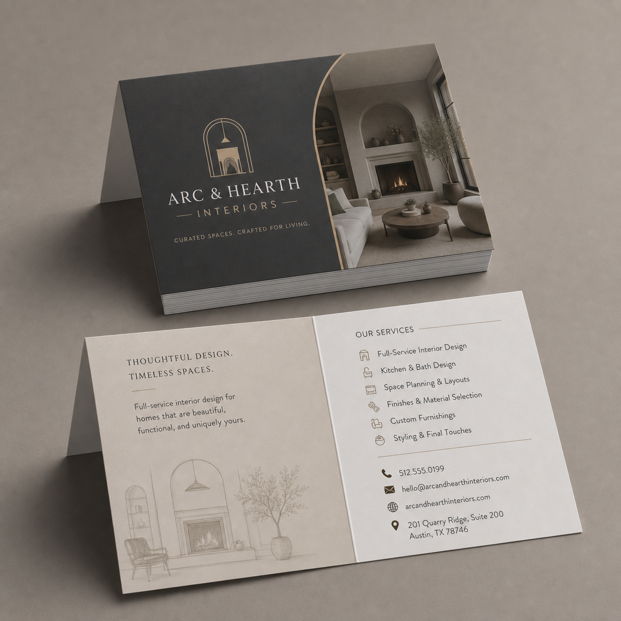 Folded 14pt. Matte Finish Business Cards product mockup