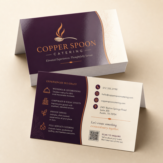 Folded 14pt. UV High Gloss Business Cards product mockup