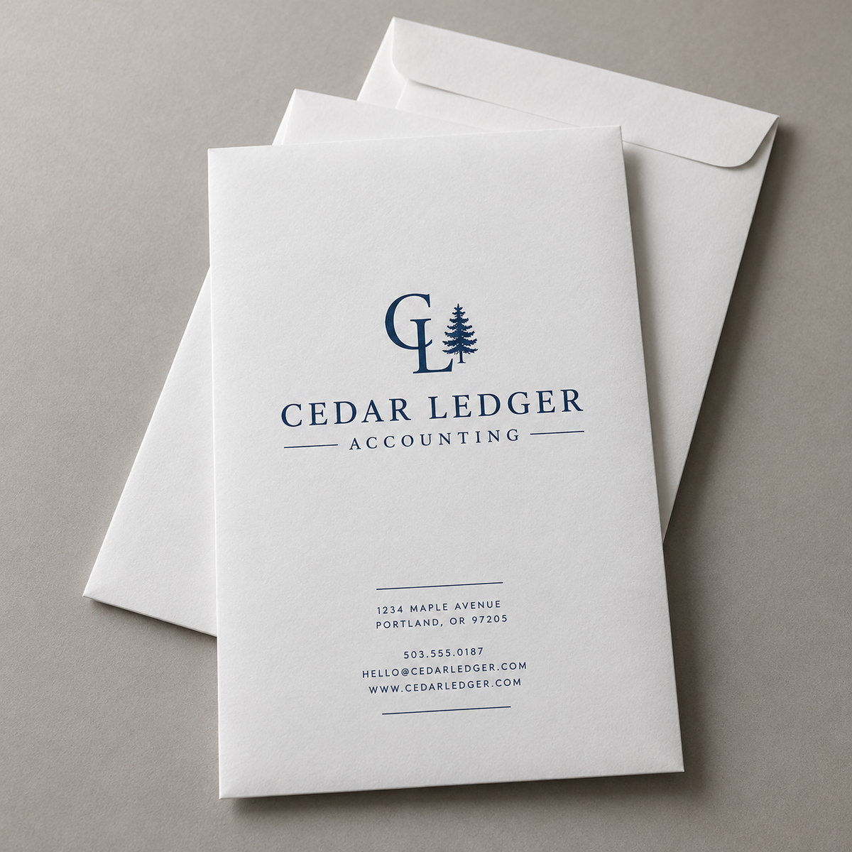 Premium one-color 6 by 9 catalog envelope mockup