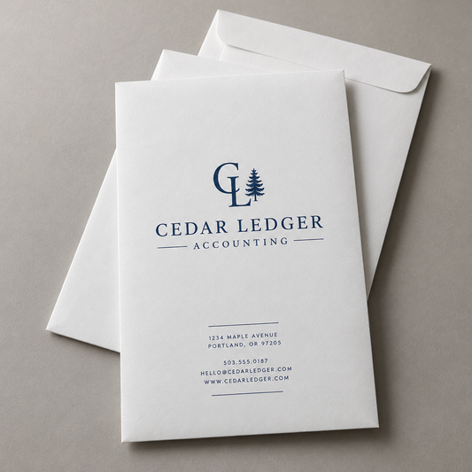 Premium one-color 6 by 9 catalog envelope mockup