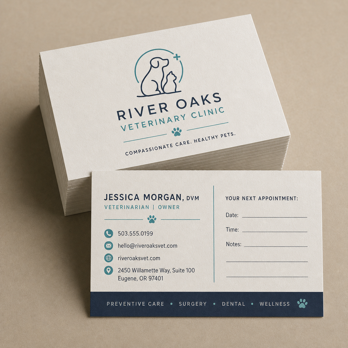 Writable Uncoated Business Cards product mockup