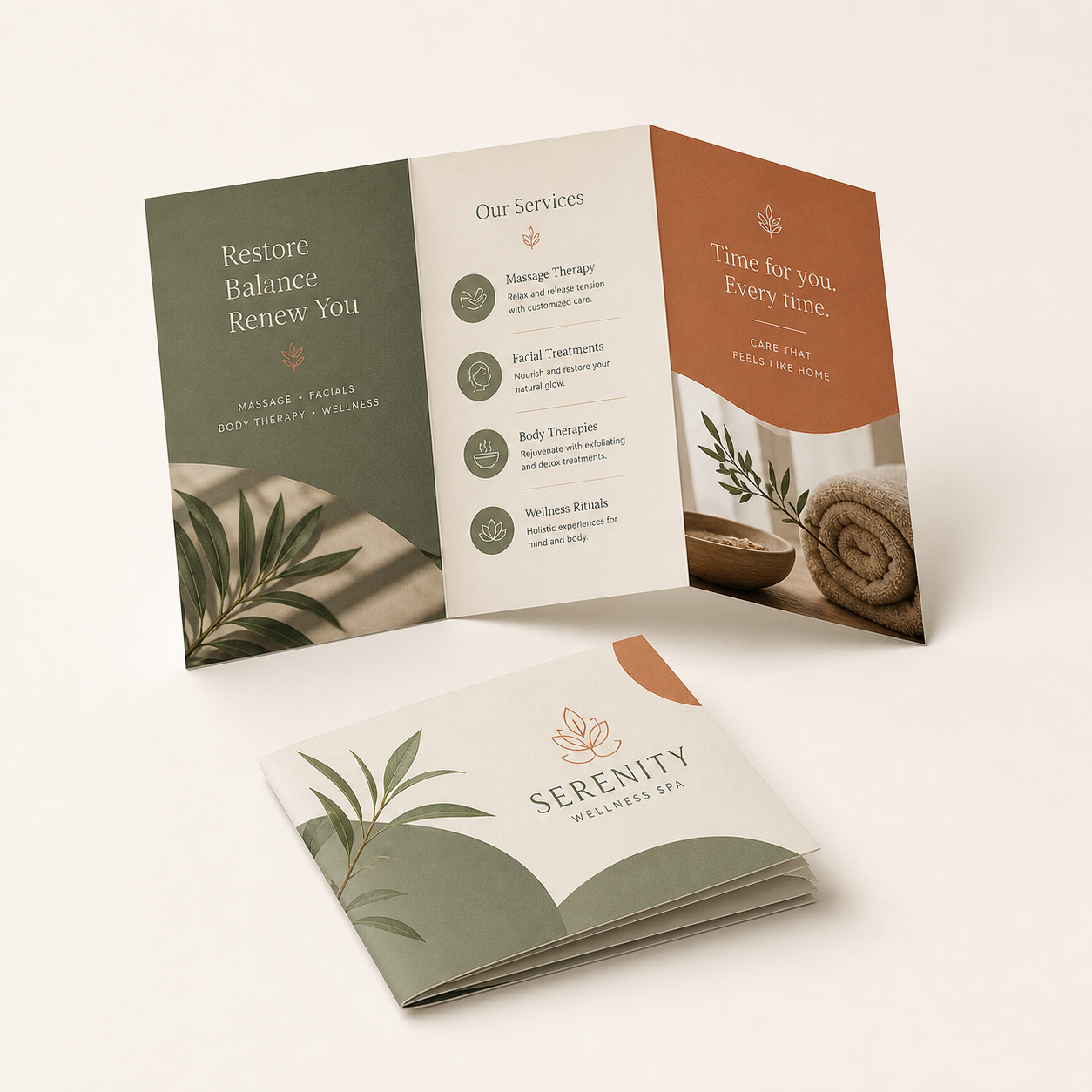 Professional Z-fold brochure printing mockup